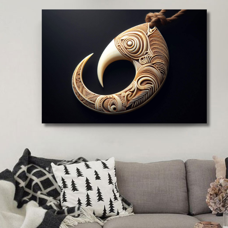 Bone Carving NZ - Maori Art Designs - Large Canvas Prints  - Wall Canvas