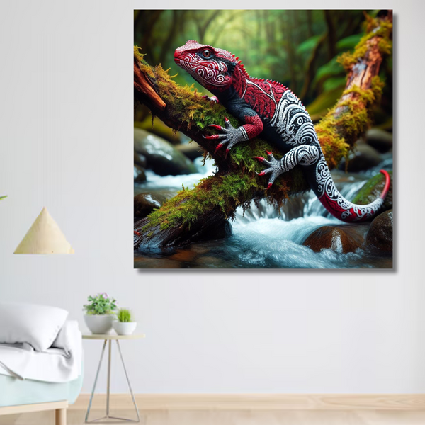 Tuatara Drawing - Tuatara Lizard - Wall Pictures - Art Canvas