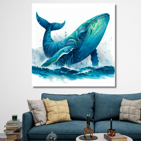 Whale Painting - Whale Art- Ocean Painting - Canvas NZ
