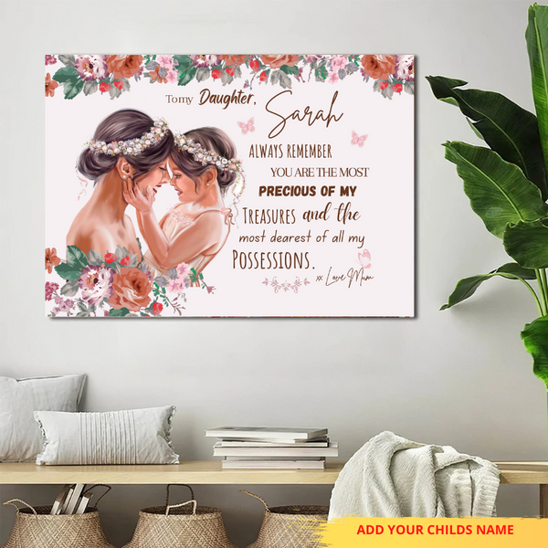 Personalised Canvas Print,mother daughter gifts, mother to daughter quotes,quotes to my daughter,quotes from daughter to dad,quotes to daughter,mothers day quotes to daughter, gift for daughter, to my daughter